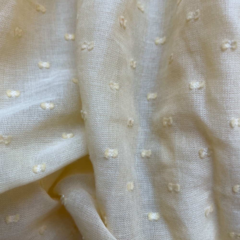 ERICA TANOV Abigail Butter Yellow Swiss Dot Smocked Voile Camisole Blouse 2 M - Picture 6 of 9